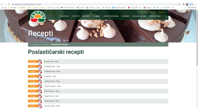 NOVO! *** Poslastičarski RECEPTI u PDF formatu!