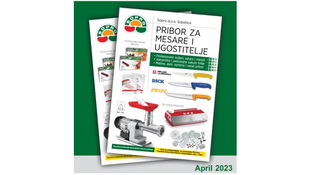 Brošura/cenovnik PROFESIONALNI PRIBOR za mesare i ugostitelje APRIL 2023.