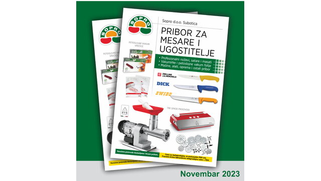 Brošura/cenovnik PROFESIONALNI PRIBOR za mesare i ugostitelje NOVEMBAR 2023.